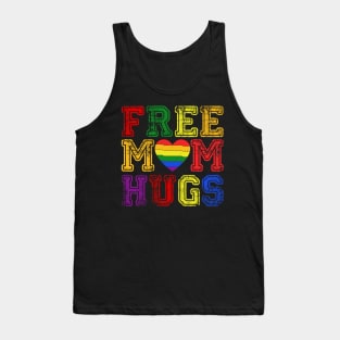 Colorful Hearts Letters Free Mom Hugs Typographie Tank Top